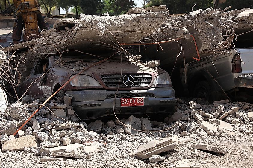 Damage from an 8.8 magnitude earthquake in Chile in 2010.